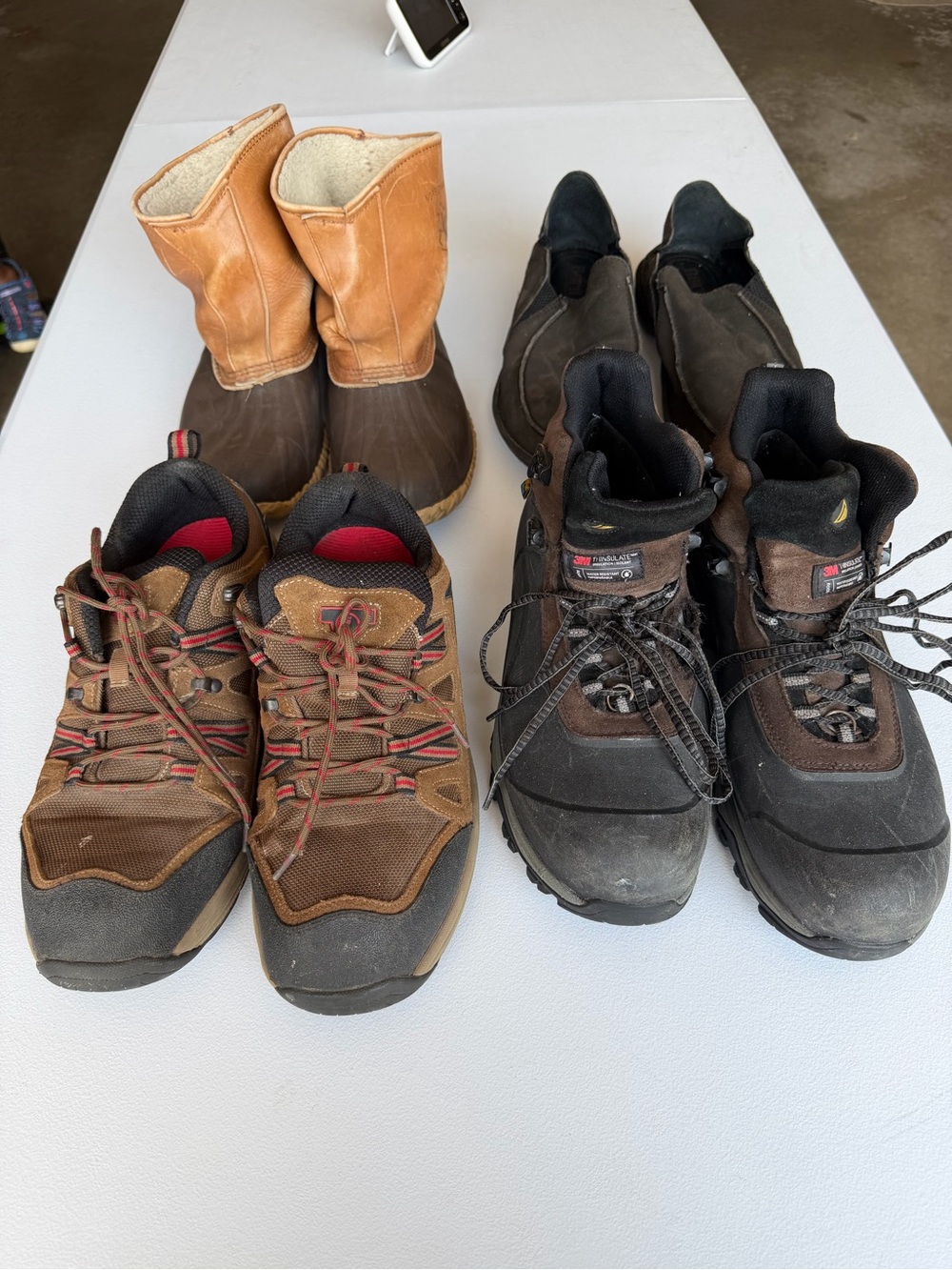 Men’s Shoes & Boots Lot – 4 Pairs – Sizes 11–11.5 – SOREL, Vibram & More